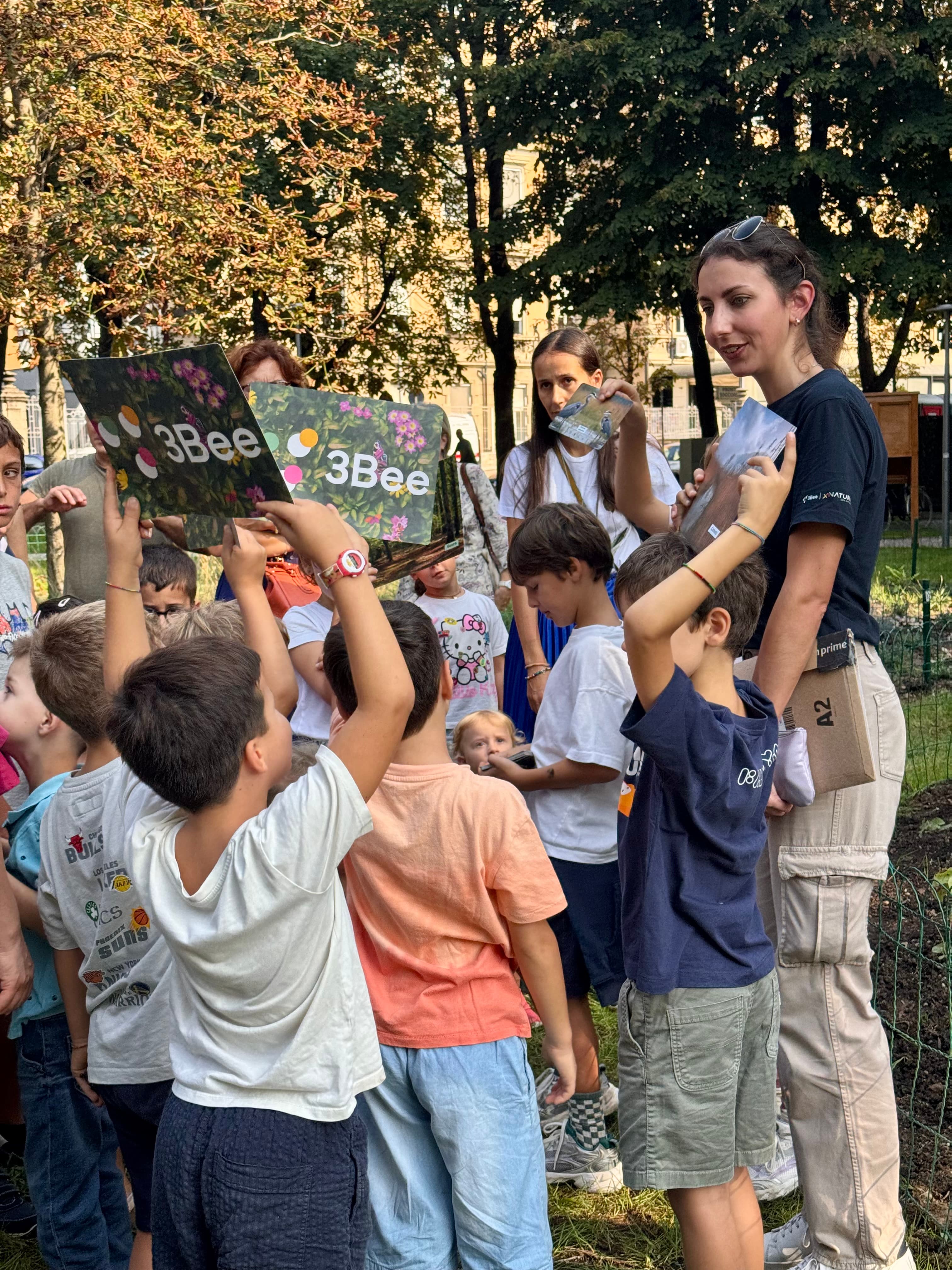 Children participating in educational activities at Parco Golgi