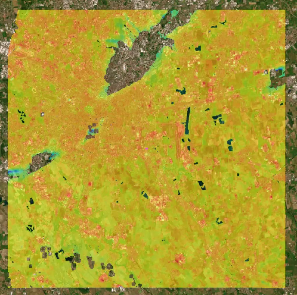 Ground temperature map of Santa Giulia District