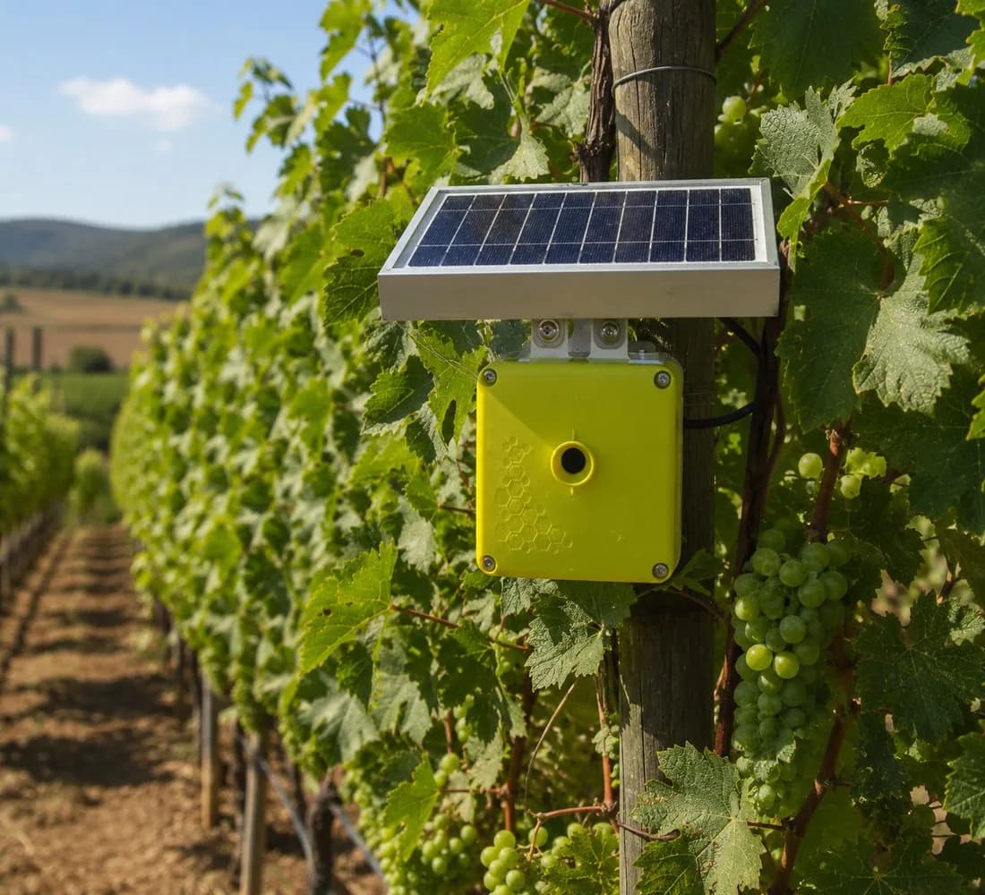Sensore Birdy installato in vigna