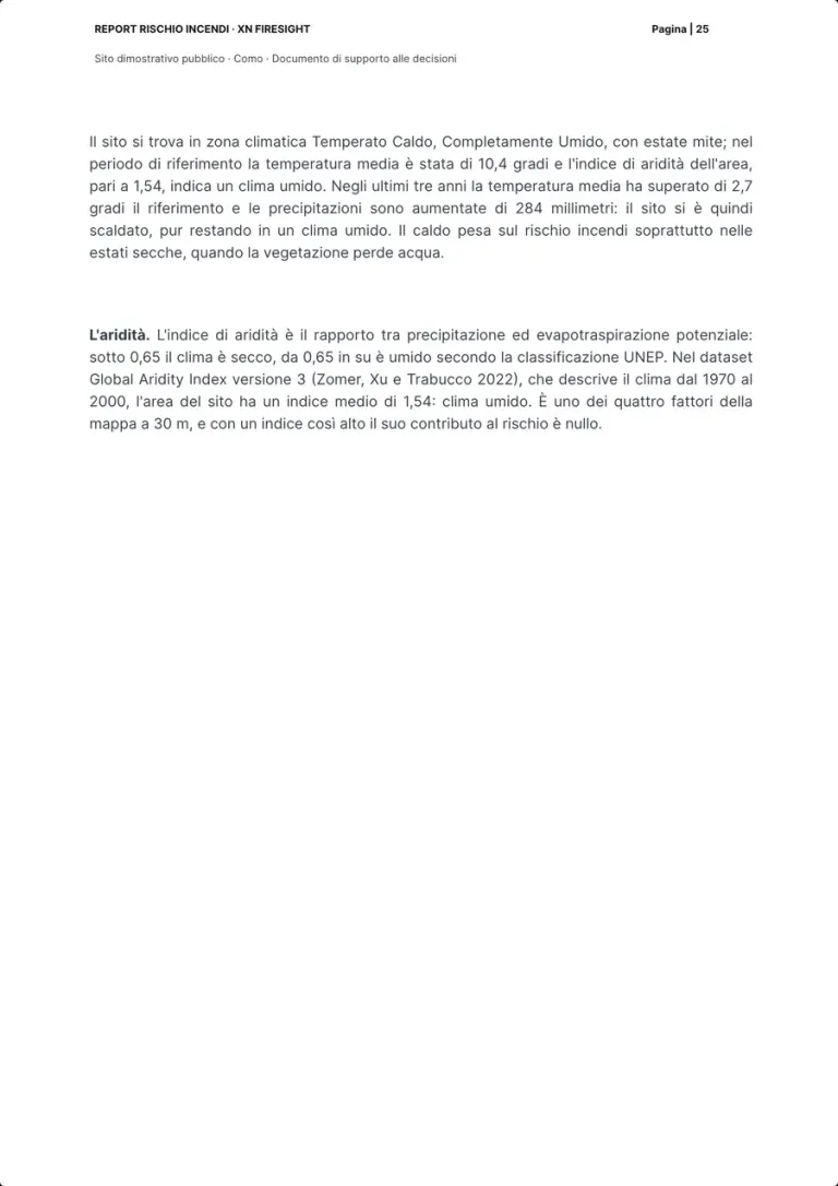 The second climate page: the paragraph on the climate zone, temperature and precipitation of the last three years, and the paragraph on the aridity index.