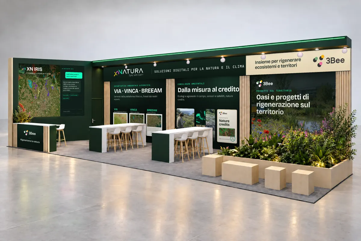 What you will find in hall D3: XN IRIS, Start here, EIA, Natura 2000 and BREEAM with XNatura, Environmental consulting, Sensors and field data, Oases and regeneration, The meeting area