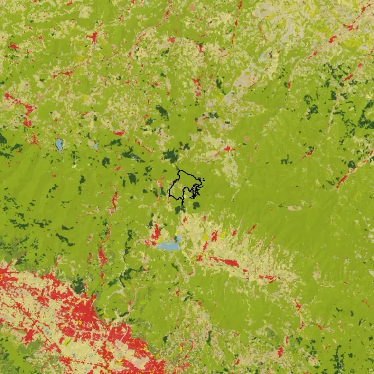 European ecosystem types around the Acqua Panna estate, with the site perimeter, from the platform