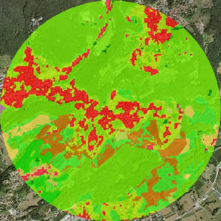 Land use around the Argor-Heraeus site in Mendrisio, from the platform