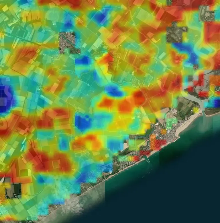 Évapotranspiration autour de Ca' Corniani (Genagricola), depuis la plateforme